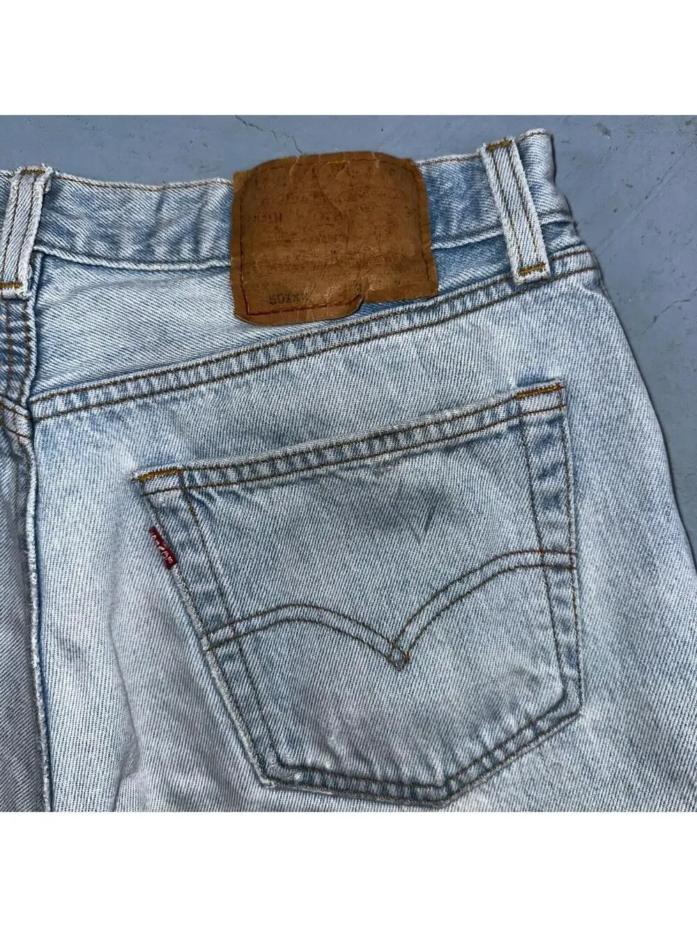 Levis 501 Vintage 90s USA XX Straight Leg Jeans Blue Light Wash 34x38 Act 30x33
